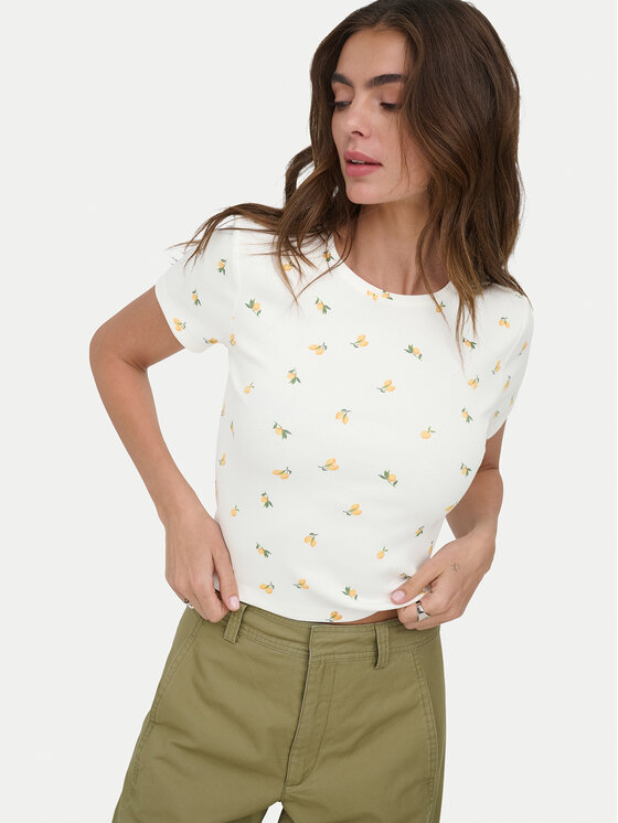 ONLY ONLY Camiseta Fenja 15347986 Blanco Slim Fit