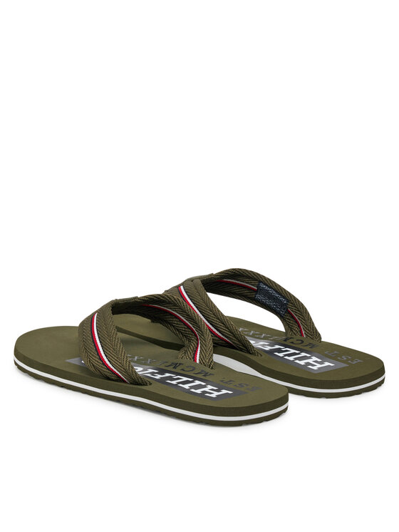 Tommy Hilfiger Šlepetės per pirštą Tommy Hilfiger Corporate Hilfiger Beach FM0FM05436 Raudona