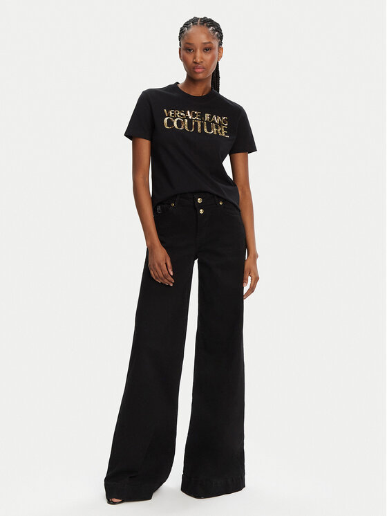 Versace Jeans Couture Versace Jeans Couture Футболка 78HAHE02 Чорний Regular Fit