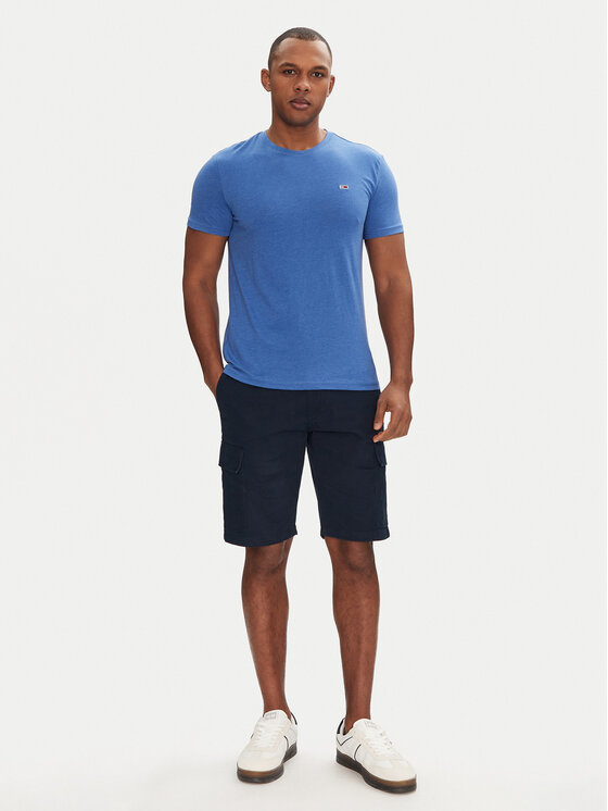 Tommy Jeans Tommy Jeans Marškinėliai Jaspe DM0DM20363 Mėlyna Slim Fit