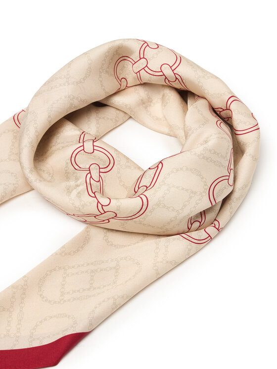 Tommy Hilfiger Fular Tommy Hilfiger Chain Silk Large Scarf AW0AW18277 Roșu