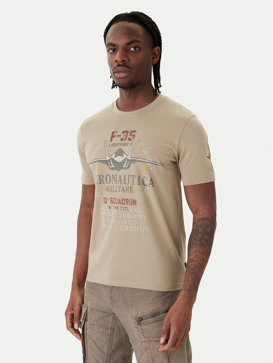 Aeronautica Militare Aeronautica Militare Camiseta 261TS2536UJ00641 Beis Regular Fit