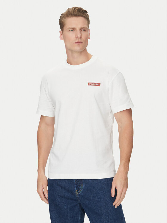 Calvin Klein Calvin Klein Póló Overlay Print K10K114158 Fehér Regular Fit