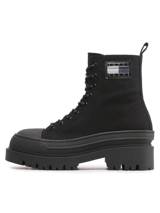 Tommy Jeans Kotníková obuv Tommy Jeans Tjw Foxing Canvas EN0EN02216 Černá