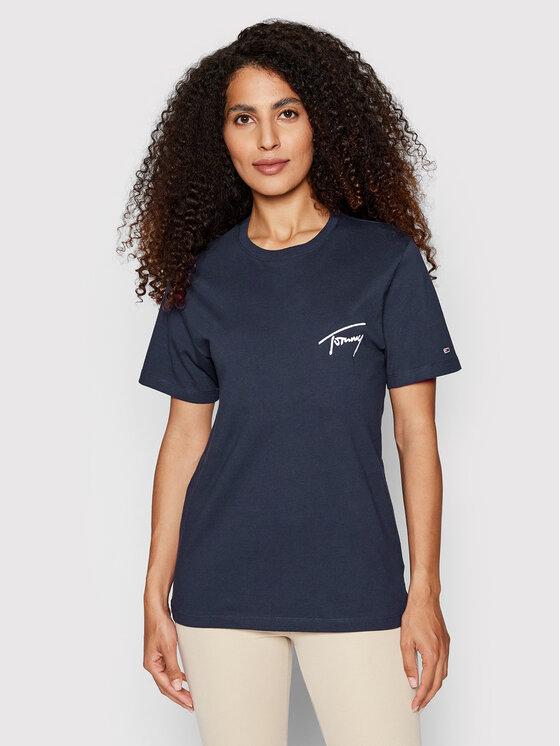 Tommy Jeans Tommy Jeans Póló Signature DW0DW12940 Sötétkék Relaxed Fit
