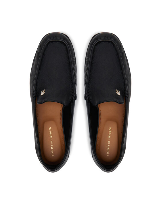 Tommy Hilfiger Mokasinke Tommy Hilfiger Soft Leather Squared Toe Loafer FW0FW08412 Crna