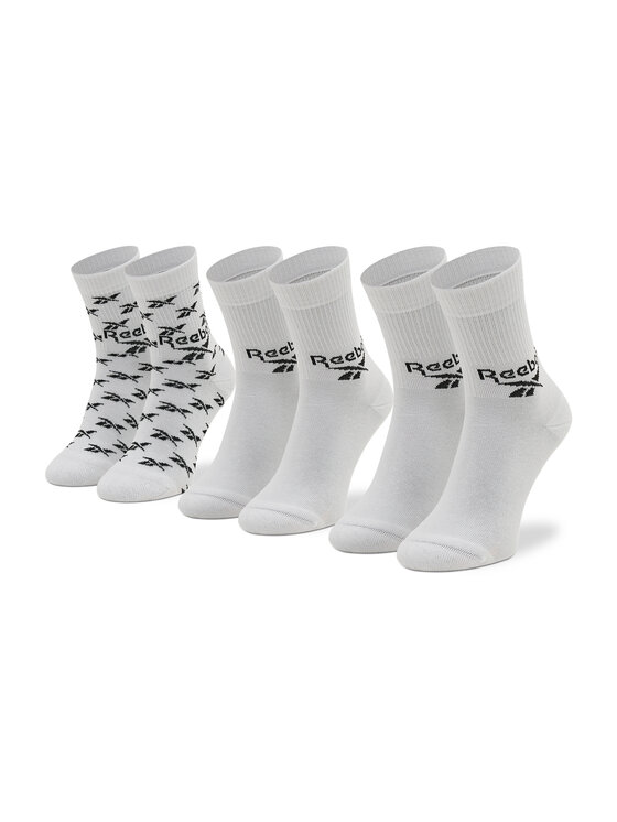 Calzini lunghi Reebok Cl Fo Crew Sock 3P GG6682 Bianco | Escarpe.it