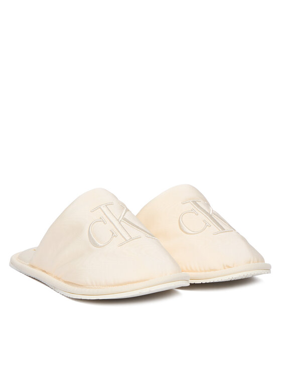 Calvin Klein Jeans Pantuflas Calvin Klein Jeans Slipper Satin Moire YW0YW02053 Écru