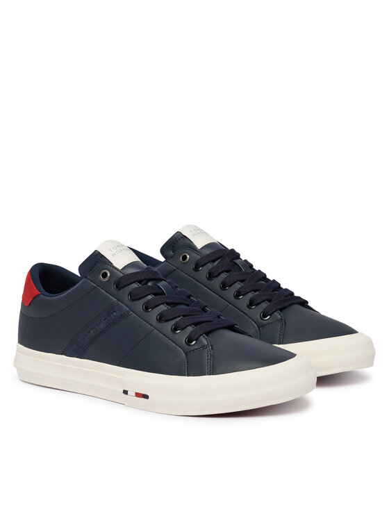 Tommy Hilfiger Laisvalaikio batai Tommy Hilfiger Premium Lth Vulc Long Lace FM0FM05948 Tamsiai mėlyna
