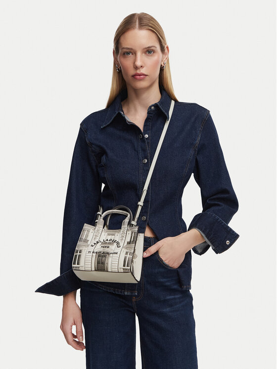 KARL LAGERFELD Ročna torba KARL LAGERFELD B2W30282 Siva