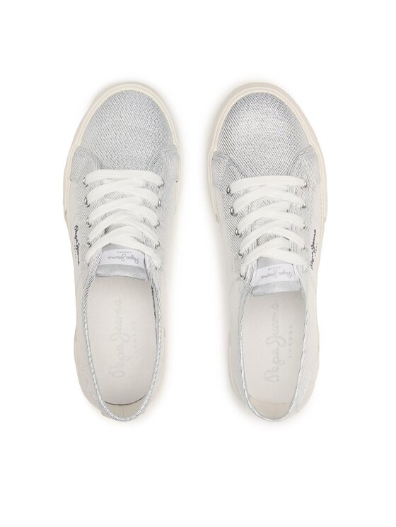 Pepe Jeans Tenis superge Pepe Jeans Brady Party W PLS31439 Srebrna