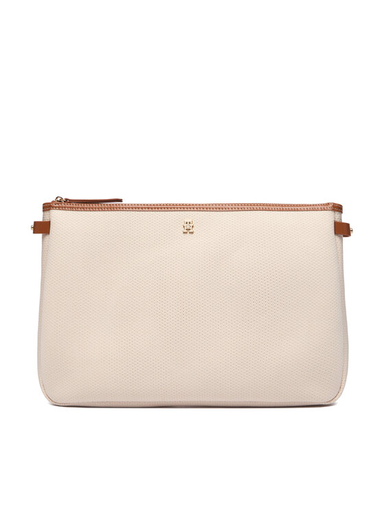 Tommy Hilfiger Ročna torba Tommy Hilfiger Th Monoplay Tote Le AW0AW17416 Bež