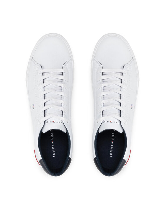 Tommy Hilfiger Sneakers Tommy Hilfiger Essential Leather Detail Vulc FM0FM04047 Alb