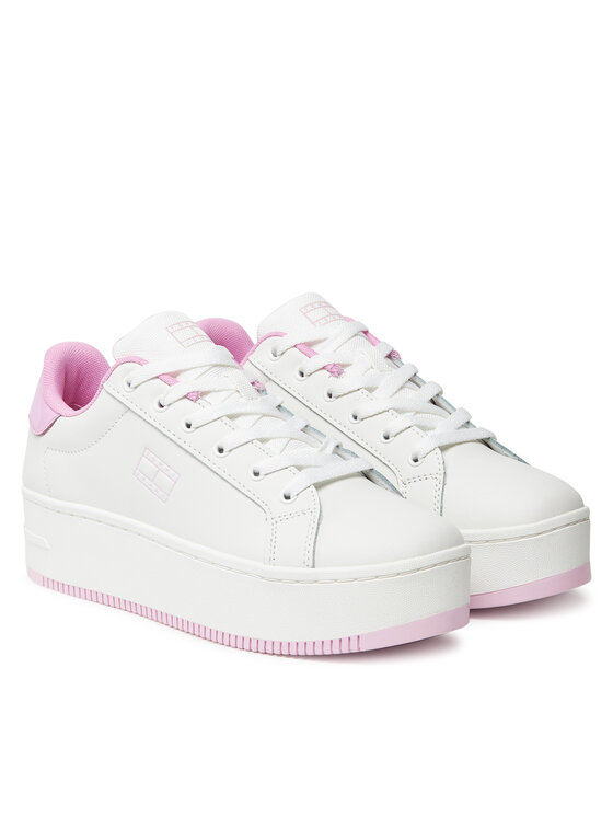 Tommy Jeans Superge Tommy Jeans Tjw Flatform Patent Sneaker EN0EN02864 Écru