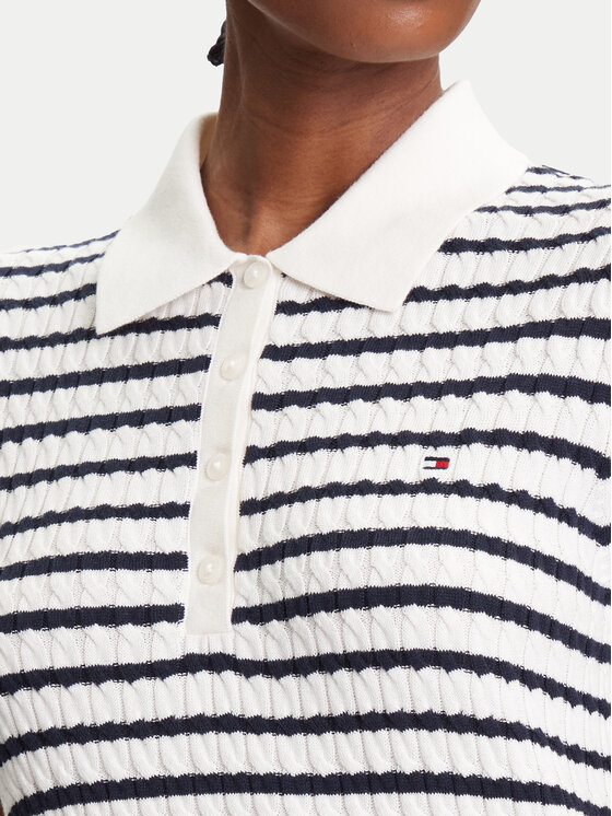 Tommy Hilfiger Tommy Hilfiger Polo majica Fine WW0WW41474 Kremna Regular Fit