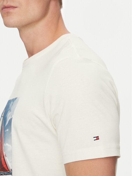 Tommy Hilfiger Tommy Hilfiger Majica Color Photo Print MW0MW38615 Bež Regular Fit