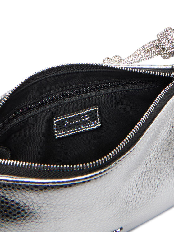 PINKO Torebka PINKO Half Moon Baguette Mini AI 25-26 PLTT 105915 A2WD Srebrny