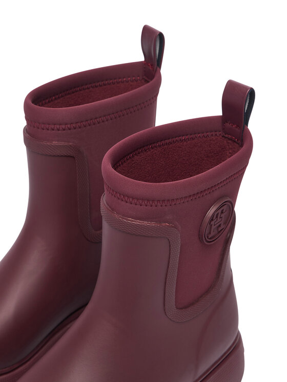 Tommy Hilfiger Gumene čizme Tommy Hilfiger Th Stamp Warm Ankle Rain Boot FW0FW09544 Tamnocrvena