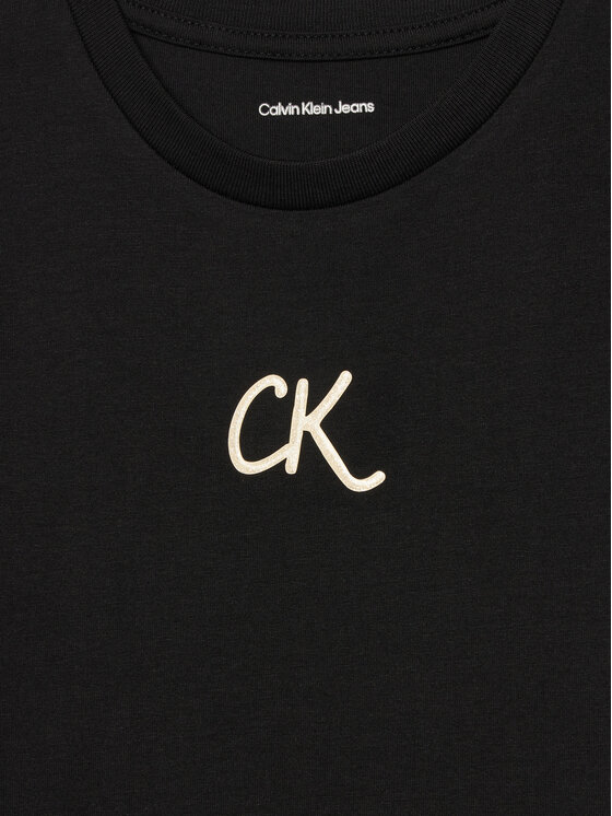 Calvin Klein Jeans Calvin Klein Jeans Póló Glitter IG0IG02972 D Fekete Slim Fit