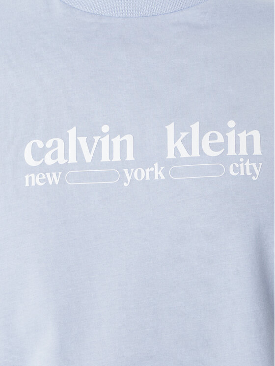 Calvin Klein Jeans Calvin Klein Jeans Póló NYC Graphic LV14RE831G Világoskék Regular Fit