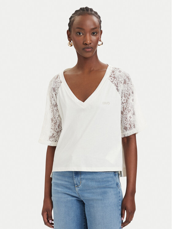 Liu Jo Sport Liu Jo Sport Camiseta TA6160 JS923 Crema Regular Fit