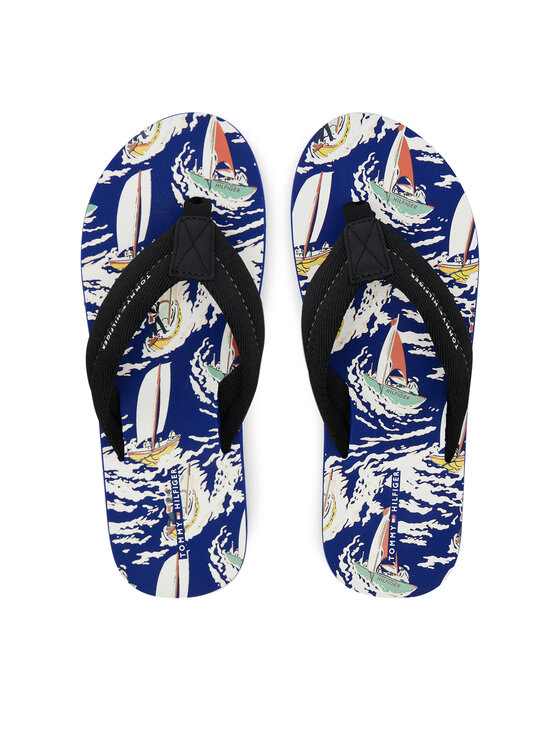 Tommy Hilfiger Šlepetės per pirštą Tommy Hilfiger FM0FM05509 Juoda