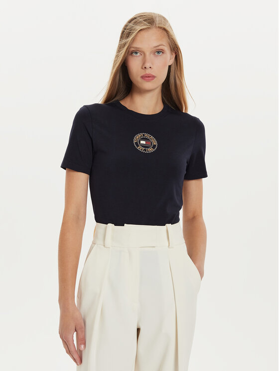 Tommy Hilfiger Tommy Hilfiger Póló Nautical Graphic WW0WW43652 Kék Slim Fit