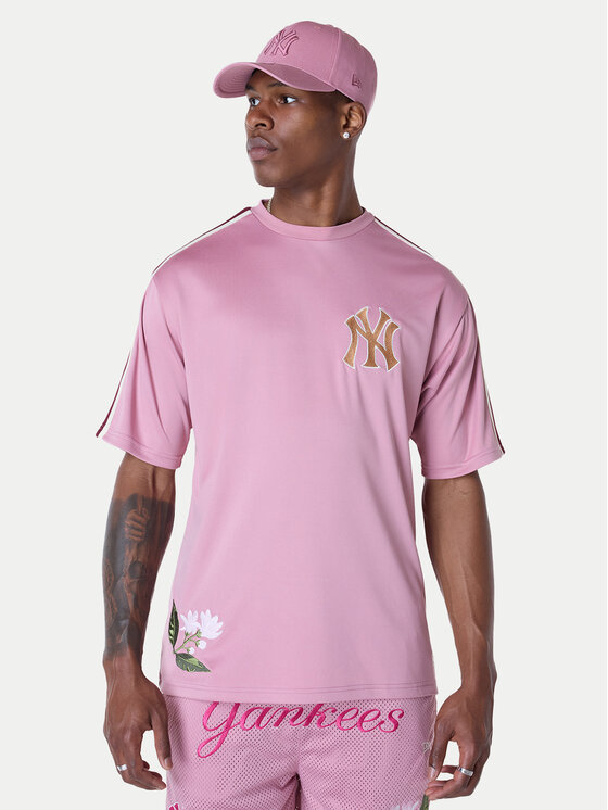 New Era New Era Футболка New York Yankees MLB Floral 60596338 Рожевий Regular Fit