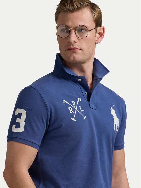Polo Ralph Lauren Polo Ralph Lauren Polo marškinėliai 710978082003 Tamsiai mėlyna Custom Slim Fit