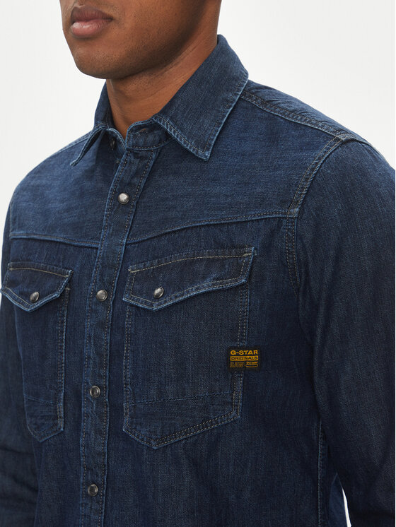 G-STAR G-Star Raw Jeans srajca Dakota D23616-D252 Mornarsko modra Slim Fit