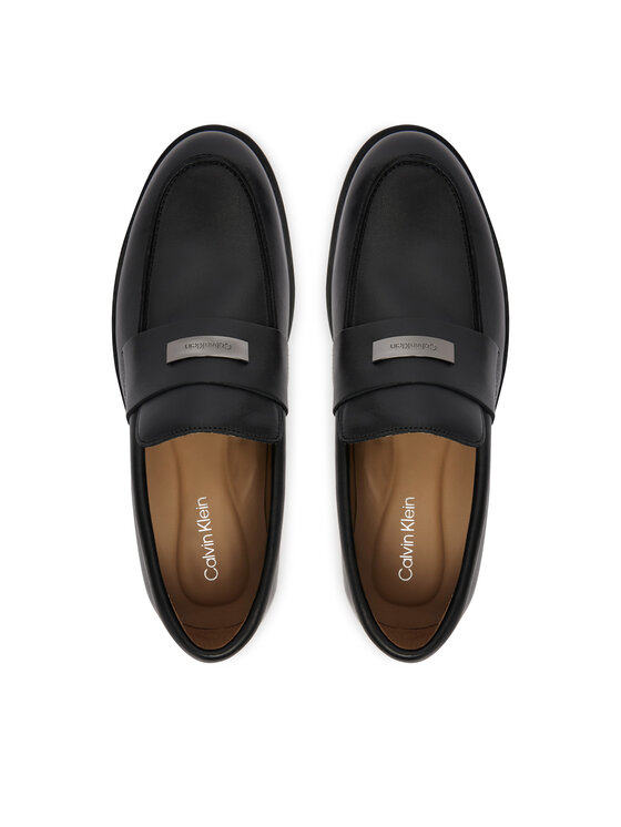 Calvin Klein Półbuty Calvin Klein Ess Rubber Loafer Hw Plaq Va Lth HM0HM02177 Czarny