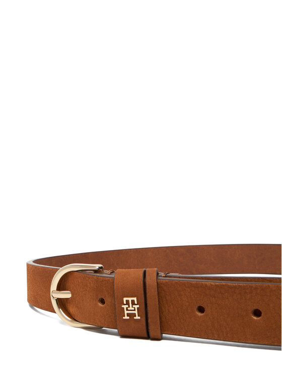 Tommy Hilfiger Dámsky opasok Tommy Hilfiger Essential Effortless 2.5 Nubuck AW0AW17762 Hnedá