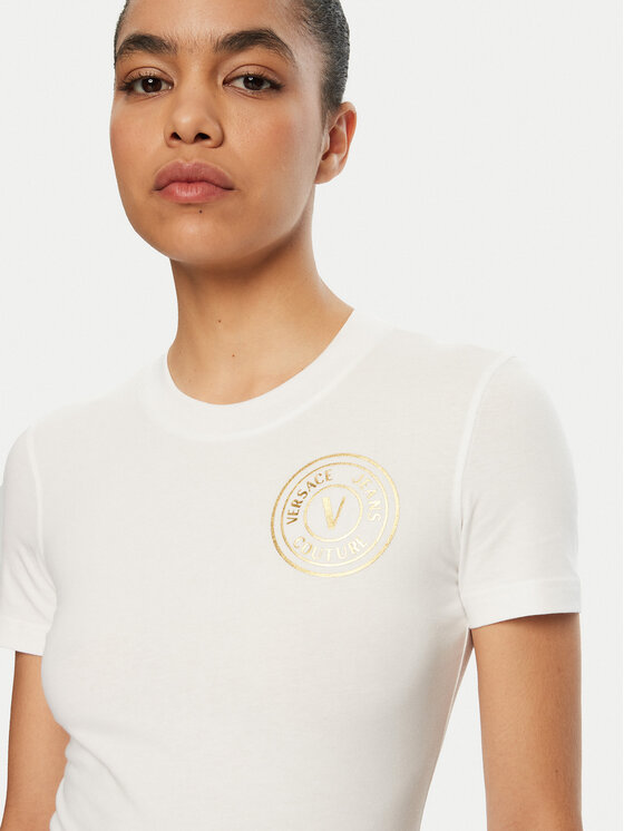Versace Jeans Couture Versace Jeans Couture Majica 78HAHT00 Bela Regular Fit