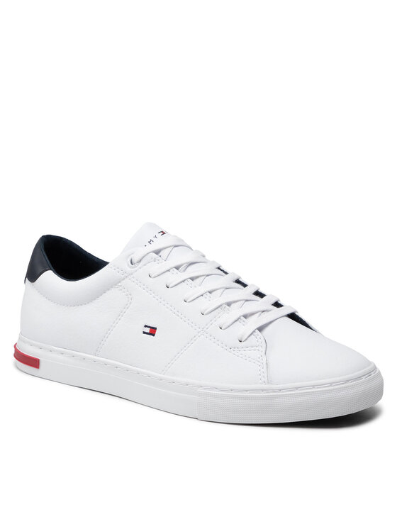 Tommy Hilfiger Sneakersy Tommy Hilfiger Essential Leather Detail Vulc FM0FM04047 Bílá