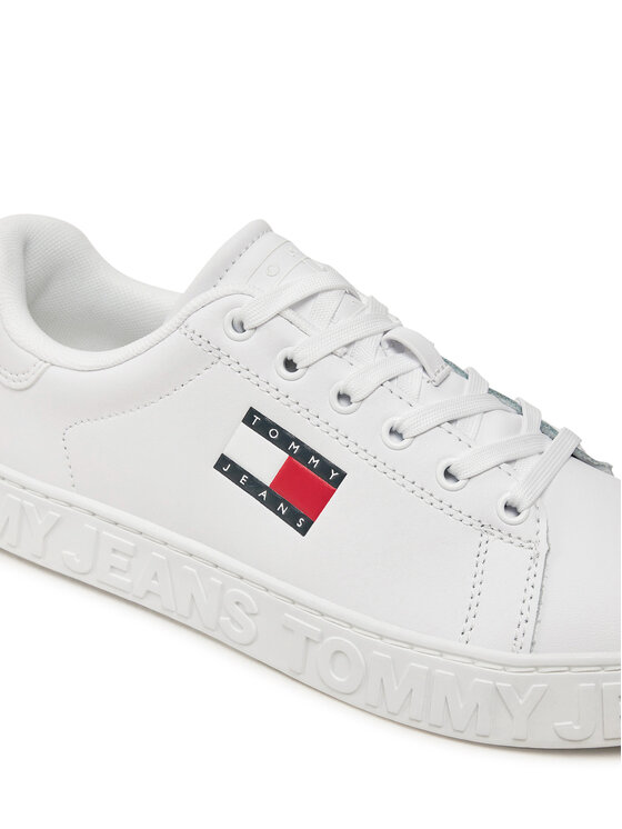 Tommy Jeans Laisvalaikio batai Tommy Jeans Tjw Logo Outsole Sneaker Ess EN0EN02703 Balta