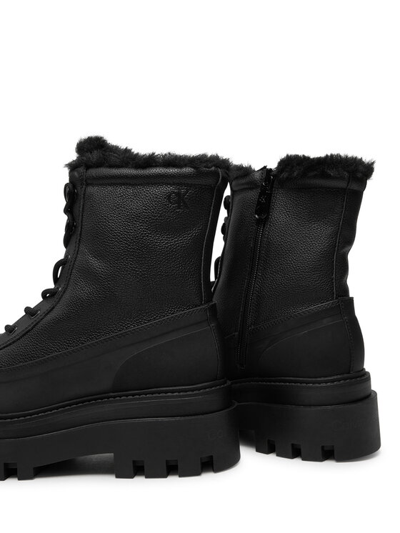 Calvin Klein Jeans Outdoorová obuv Calvin Klein Jeans Flatform Lace Up Boot Padded YW0YW01557 Čierna