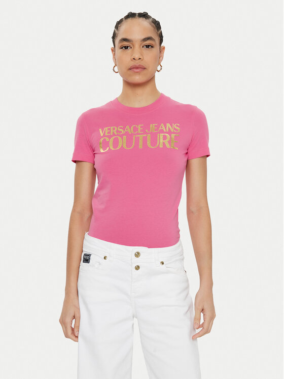 Versace Jeans Couture Versace Jeans Couture Футболка 78HAHT01 Рожевий Regular Fit