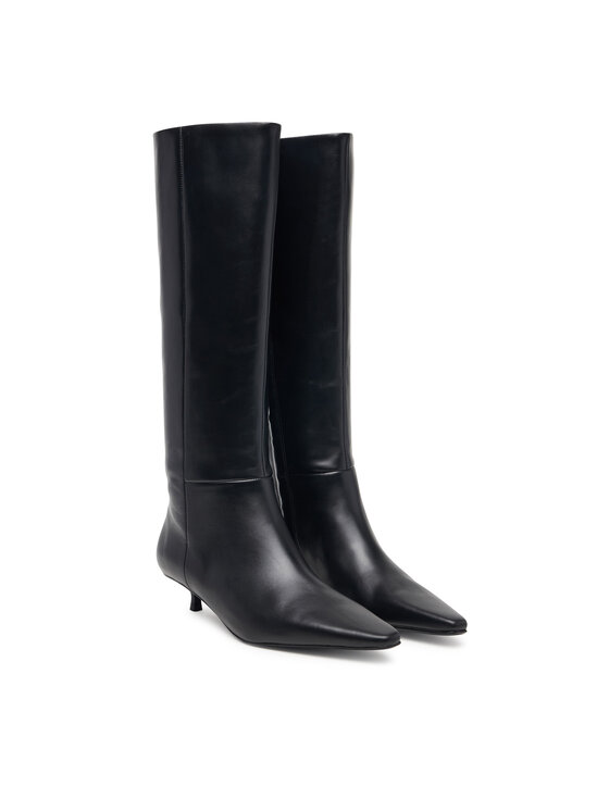 Calvin Klein Ilgaauliai Calvin Klein Kitten Heel High Boot Lth HW0HW03167 Juoda