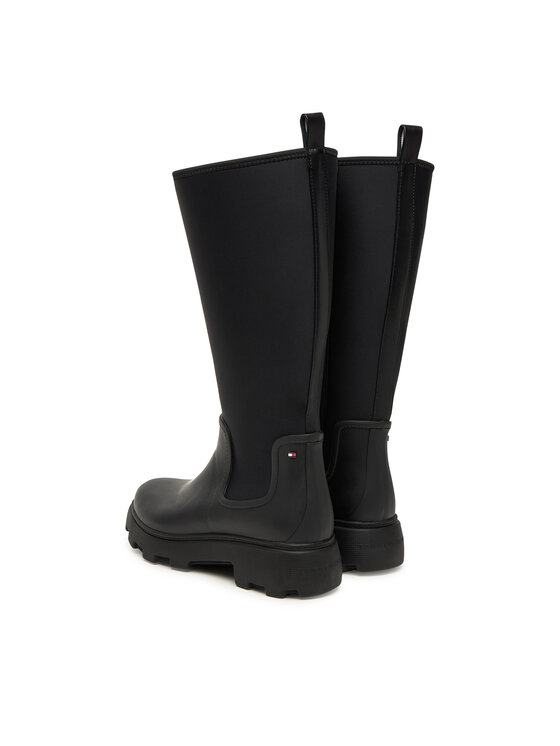 Tommy Hilfiger Gummistiefel Tommy Hilfiger Flag Long Warm Lining FW0FW08973 Schwarz
