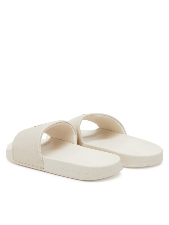 Calvin Klein Jeans Şlapi Calvin Klein Jeans Slide Monogram Hardware YW0YW01713 Écru