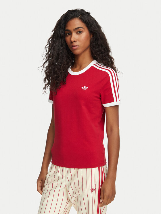 adidas adidas Camiseta 3-Stripes Slim KS4779 Rojo Regular Fit