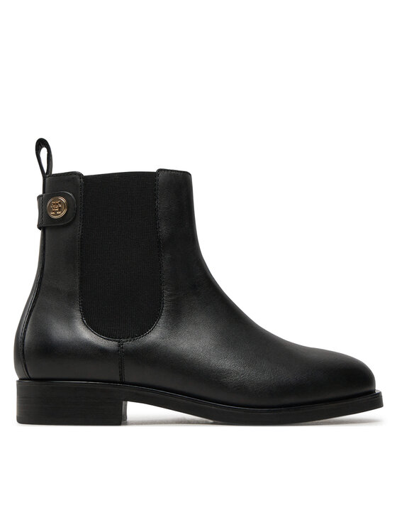 Tommy Hilfiger Ghete Jodhpur Tommy Hilfiger Th Stud Leather Low Chelsea FW0FW08184 Negru