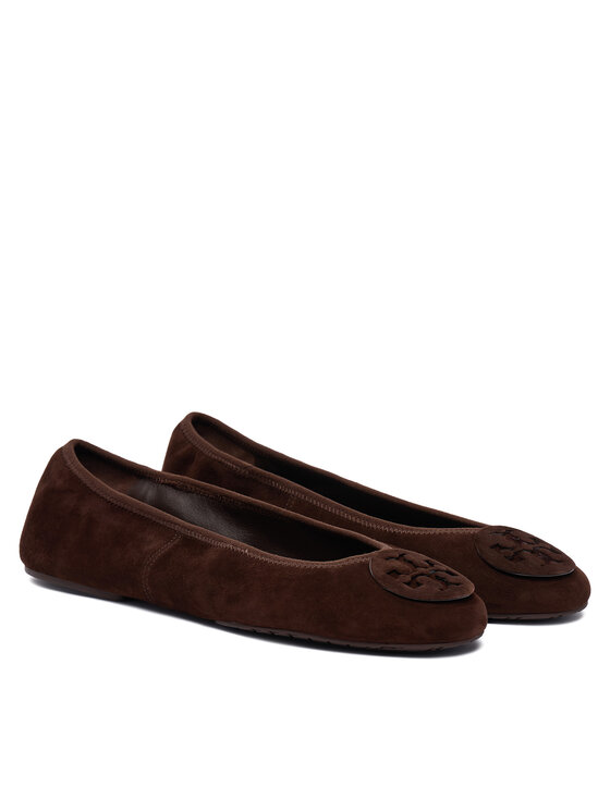 Tory Burch Балетки Tory Burch Reva Travel Ballet 177247 Коричневий