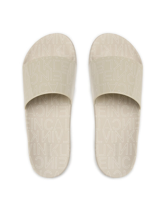 Calvin Klein Чехли Calvin Klein Pool Slide Rubber HM0HM01062 Кремав