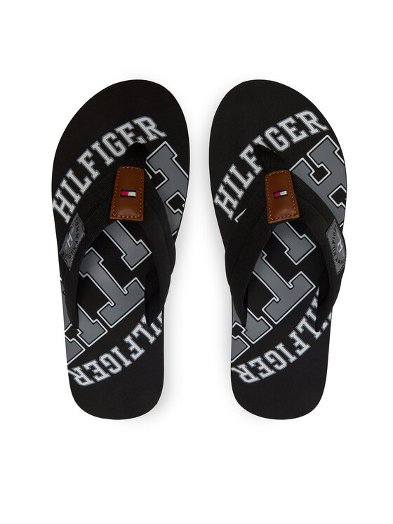 Tommy Hilfiger Šlepetės per pirštą Tommy Hilfiger Essential Th Beach Sandal FM0FM01369 Juoda