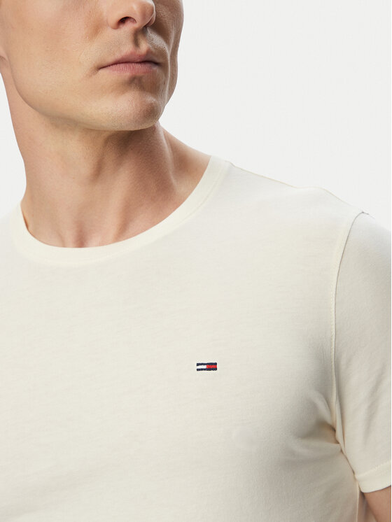 Tommy Jeans Tommy Jeans Camiseta DM0DM04411 Crema Slim Fit
