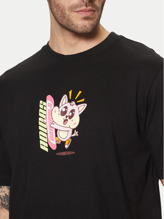 adidas adidas Футболка Kawaii JP2675 Чорний Regular Fit