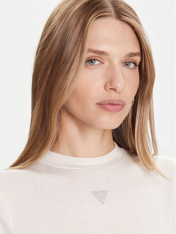 Guess Guess Футболка W5BP07 KCGM2 Écru Slim Fit
