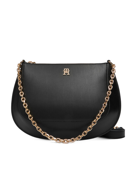 Tommy Hilfiger Τσάντα Tommy Hilfiger Th Glam Conv Med Crossover AW0AW18143 Μαύρο