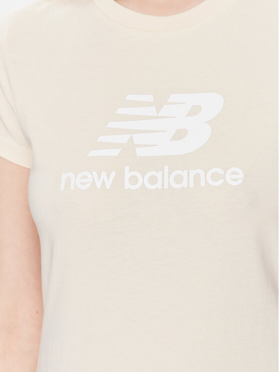 New Balance New Balance T-Shirt Essentials Stacked Logo WT31546 Μπεζ Athletic Fit